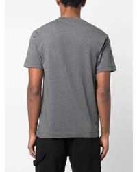graues T-Shirt mit einem Rundhalsausschnitt von Stone Island