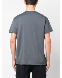 graues T-Shirt mit einem Rundhalsausschnitt von Stone Island