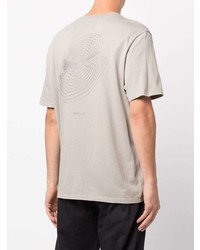 graues T-Shirt mit einem Rundhalsausschnitt von Moncler