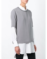 graues T-Shirt mit einem Rundhalsausschnitt von Fabiana Filippi