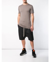 graues T-Shirt mit einem Rundhalsausschnitt von Rick Owens