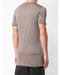 graues T-Shirt mit einem Rundhalsausschnitt von Rick Owens