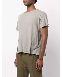 graues T-Shirt mit einem Rundhalsausschnitt von Greg Lauren