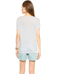 graues T-Shirt mit einem Rundhalsausschnitt von Joie