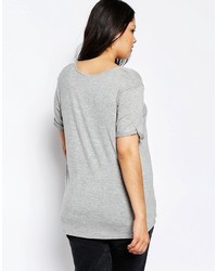 graues T-Shirt mit einem Rundhalsausschnitt von Asos