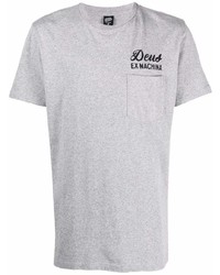 graues T-Shirt mit einem Rundhalsausschnitt von Deus Ex Machina