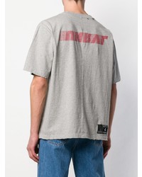 graues T-Shirt mit einem Rundhalsausschnitt von Unravel Project