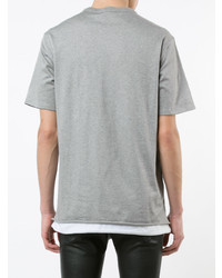 graues T-Shirt mit einem Rundhalsausschnitt von T by Alexander Wang