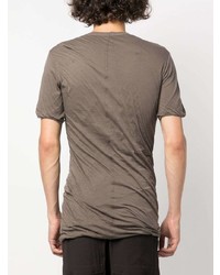 graues T-Shirt mit einem Rundhalsausschnitt von Rick Owens