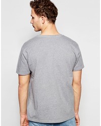 graues T-Shirt mit einem Rundhalsausschnitt von Dr. Denim