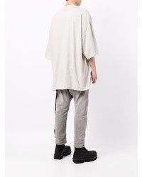 graues T-Shirt mit einem Rundhalsausschnitt von Rick Owens DRKSHDW