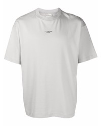 graues T-Shirt mit einem Rundhalsausschnitt von Drôle De Monsieur