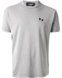 graues T-Shirt mit einem Rundhalsausschnitt von DSquared