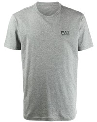 graues T-Shirt mit einem Rundhalsausschnitt von Ea7 Emporio Armani