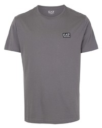 graues T-Shirt mit einem Rundhalsausschnitt von Ea7 Emporio Armani