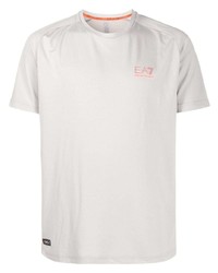 graues T-Shirt mit einem Rundhalsausschnitt von Ea7 Emporio Armani