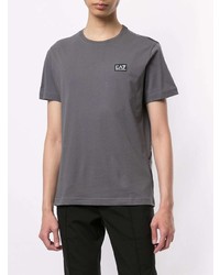 graues T-Shirt mit einem Rundhalsausschnitt von Ea7 Emporio Armani