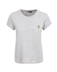 graues T-Shirt mit einem Rundhalsausschnitt von Eight2Nine