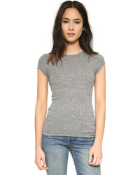 graues T-Shirt mit einem Rundhalsausschnitt von Enza Costa
