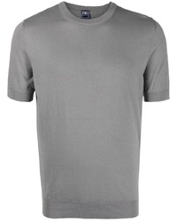graues T-Shirt mit einem Rundhalsausschnitt von Fedeli