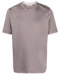 graues T-Shirt mit einem Rundhalsausschnitt von Fileria
