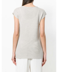 graues T-Shirt mit einem Rundhalsausschnitt von Fabiana Filippi