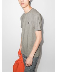 graues T-Shirt mit einem Rundhalsausschnitt von MAISON KITSUNÉ