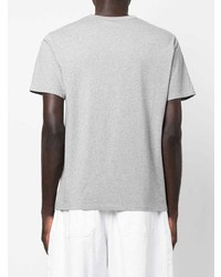 graues T-Shirt mit einem Rundhalsausschnitt von MAISON KITSUNÉ