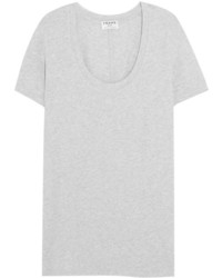 graues T-Shirt mit einem Rundhalsausschnitt von Frame Denim