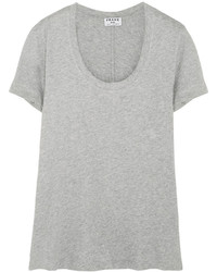 graues T-Shirt mit einem Rundhalsausschnitt von Frame Denim