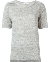 graues T-Shirt mit einem Rundhalsausschnitt von Frame