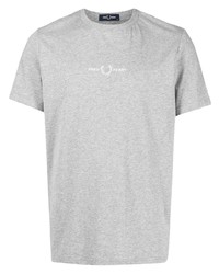 graues T-Shirt mit einem Rundhalsausschnitt von Fred Perry