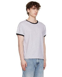 graues T-Shirt mit einem Rundhalsausschnitt von Second/Layer