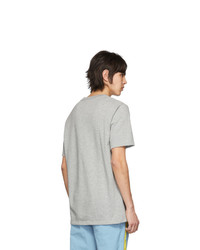 graues T-Shirt mit einem Rundhalsausschnitt von Aimé Leon Dore