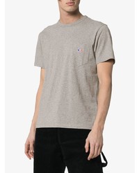 graues T-Shirt mit einem Rundhalsausschnitt von MAISON KITSUNÉ