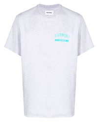 graues T-Shirt mit einem Rundhalsausschnitt von Harmony Paris