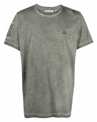 graues T-Shirt mit einem Rundhalsausschnitt von Helmut Lang