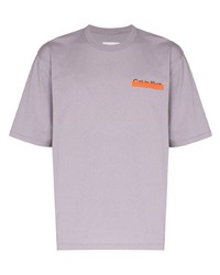 graues T-Shirt mit einem Rundhalsausschnitt von Heron Preston for Calvin Klein