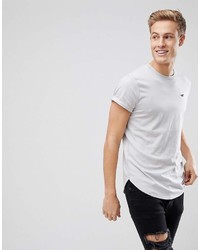 graues T-Shirt mit einem Rundhalsausschnitt von Hollister