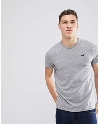 graues T-Shirt mit einem Rundhalsausschnitt von Hollister