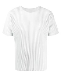 graues T-Shirt mit einem Rundhalsausschnitt von Homme Plissé Issey Miyake