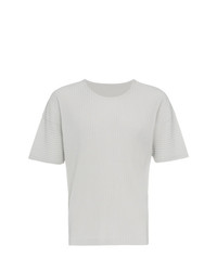 graues T-Shirt mit einem Rundhalsausschnitt von Homme Plissé Issey Miyake