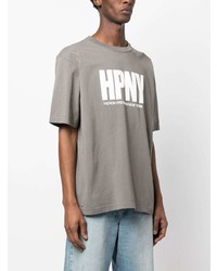 graues T-Shirt mit einem Rundhalsausschnitt von Heron Preston