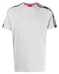 graues T-Shirt mit einem Rundhalsausschnitt von Hugo