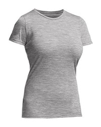 graues T-Shirt mit einem Rundhalsausschnitt von Icebreaker