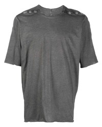 graues T-Shirt mit einem Rundhalsausschnitt von Isaac Sellam Experience