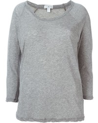 graues T-Shirt mit einem Rundhalsausschnitt von James Perse
