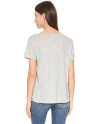 graues T-Shirt mit einem Rundhalsausschnitt von Rag & Bone