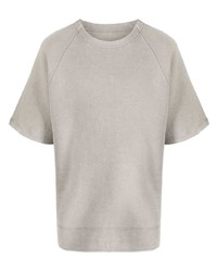 graues T-Shirt mit einem Rundhalsausschnitt von Jil Sander