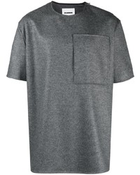 graues T-Shirt mit einem Rundhalsausschnitt von Jil Sander